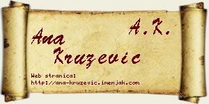 Ana Kružević vizit kartica